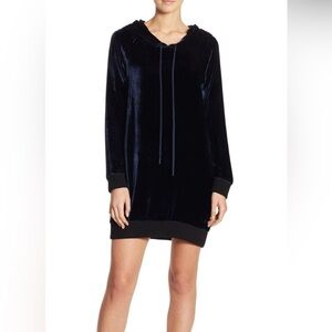 Alice + Olivia Sapphire Velvet Hoodie Dress